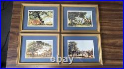 Vintage George Stubbs Framed Prints Set of 4 Clover Leaf Collection Equestrian