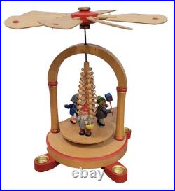 Vintage Germany Christmas Candle Windmill Carousel Erzgebirge Expertic Wood