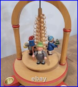Vintage Germany Christmas Candle Windmill Carousel Erzgebirge Expertic Wood