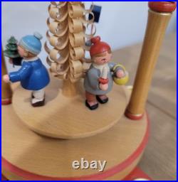 Vintage Germany Christmas Candle Windmill Carousel Erzgebirge Expertic Wood