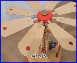 Vintage Germany Christmas Candle Windmill Carousel Erzgebirge Expertic Wood