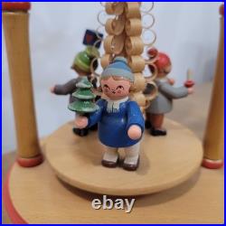 Vintage Germany Christmas Candle Windmill Carousel Erzgebirge Expertic Wood
