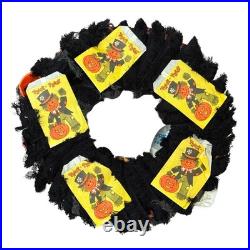 Vintage Halloween Wreath Ben Cooper Masks Rosbro Diecuts Handmade Decor