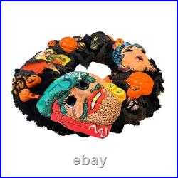 Vintage Halloween Wreath Ben Cooper Masks Rosbro Diecuts Handmade Decor Vintage Halloween Wreath Ben Cooper Masks Rosbro Diecuts Handmade Decor