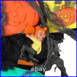 Vintage Halloween Wreath Ben Cooper Masks Rosbro Diecuts Handmade Decor