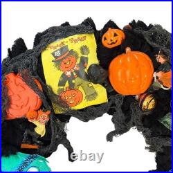 Vintage Halloween Wreath Ben Cooper Masks Rosbro Diecuts Handmade Decor