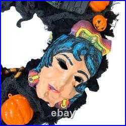 Vintage Halloween Wreath Ben Cooper Masks Rosbro Diecuts Handmade Decor