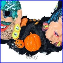 Vintage Halloween Wreath Ben Cooper Masks Rosbro Diecuts Handmade Decor