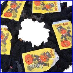 Vintage Halloween Wreath Ben Cooper Masks Rosbro Diecuts Handmade Decor