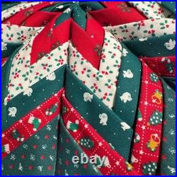 Vintage Handmade Quilted Star Wall Hanging Hoop Art Christmas Holiday Decor 14