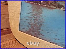 Vintage Helmscene lighted Lake Mountains Trees Fall Wall picture Works