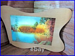 Vintage Helmscene lighted Lake Mountains Trees Fall Wall picture Works