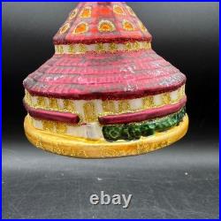 Vintage Hotel Del Coronado Glass Christmas Ornament 2002 Red Gold Holiday