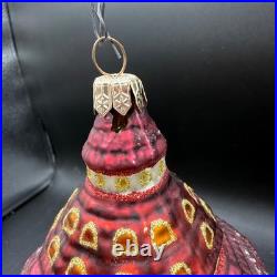 Vintage Hotel Del Coronado Glass Christmas Ornament 2002 Red Gold Holiday