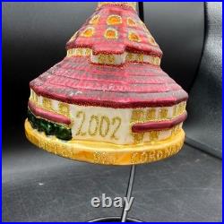 Vintage Hotel Del Coronado Glass Christmas Ornament 2002 Red Gold Holiday