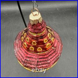 Vintage Hotel Del Coronado Glass Christmas Ornament 2002 Red Gold Holiday