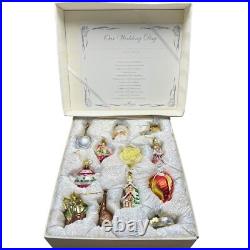 Vintage KSA Kurt Adler Noble Gems Wedding Gift Set of 12 Glass Ornaments RARE
