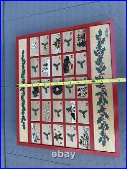 Vintage LL Bean 1980s Christmas Advent Calendar Red Wood Erzgebirge Style