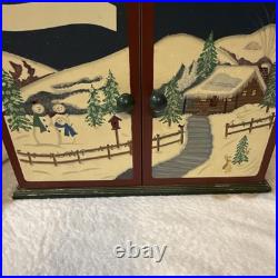 Vintage L. L. Bean Wooden Advent Calendar Double Doors & 24 Pull Out Drawers