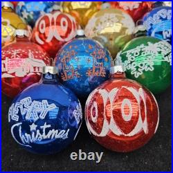 Vintage Lot of 20 Shiny Brite Rauch Stenciled Mica Glitter Christmas Ornaments