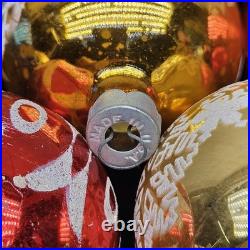 Vintage Lot of 20 Shiny Brite Rauch Stenciled Mica Glitter Christmas Ornaments