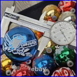 Vintage Lot of 20 Shiny Brite Rauch Stenciled Mica Glitter Christmas Ornaments