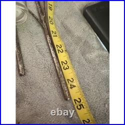 Vintage Metal Leaf Wall Candle Sconces Set Brass Gold Glass Votive MCM 70's