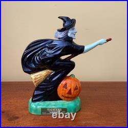Vintage Michters Sour Mash Whiskey Jug Halloween Witch on Broom Decanter 1970s
