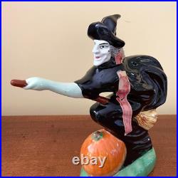 Vintage Michters Sour Mash Whiskey Jug Halloween Witch on Broom Decanter 1970s