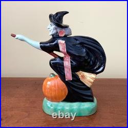 Vintage Michters Sour Mash Whiskey Jug Halloween Witch on Broom Decanter 1970s