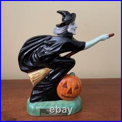 Vintage Michters Sour Mash Whiskey Jug Halloween Witch on Broom Decanter 1970s