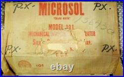 Vintage Microsol Model 101 Mechanical Aerosol Fog Generator Open Box with papers