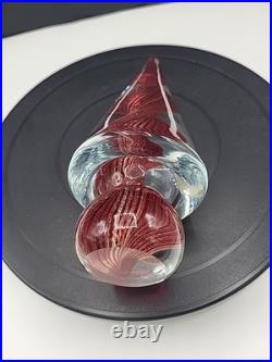 Vintage Murano Glass Christmas Tree Gold Polveri Red Swirl Twist