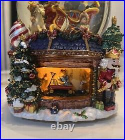 Vintage Musical Light Up NUTCRACKER Large Snow Globe with Moving Carousel 10