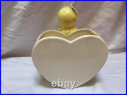 Vintage Nidco 1957 Valentine's Day Girl Planter Holding Heart Vase, HTF, Good Vintage Nidco 1957 Valentine's Day Girl Planter Holding Heart Vase, HTF, Good