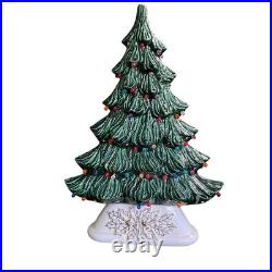 Vintage Nowell 16 Thin Profile Light Up Ceramic Christmas Tree Vintage Holiday