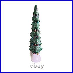 Vintage Nowell 16 Thin Profile Light Up Ceramic Christmas Tree Vintage Holiday