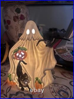 Vintage Prettique Freddie The Ghost Halloween Porcelain Light Up WORKS 1992 Lamp Vintage Prettique Freddie The Ghost Halloween Porcelain Light Up WORKS 1992 Lamp