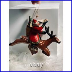 Vintage RARE Lou Shifferl Santa Riding Reindeer & Polar Bear Christmas Set