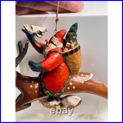 Vintage RARE Lou Shifferl Santa Riding Reindeer & Polar Bear Christmas Set