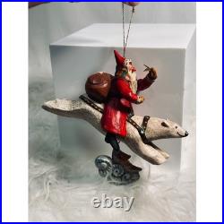 Vintage RARE Lou Shifferl Santa Riding Reindeer & Polar Bear Christmas Set