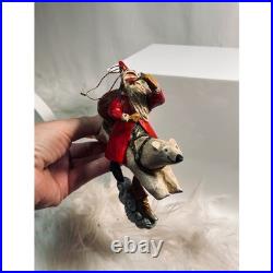 Vintage RARE Lou Shifferl Santa Riding Reindeer & Polar Bear Christmas Set