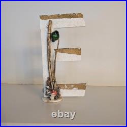 Vintage Rare Putz NOEL Christmas Cardboard Letters Japan Gnome Elf Mercury Beads