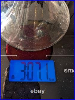 Vintage Ruby Red Seed Bubble Large Hurricane Candle Holders