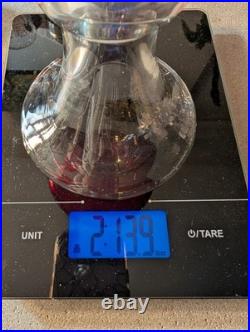 Vintage Ruby Red Seed Bubble Large Hurricane Candle Holders