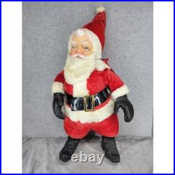 Vintage Rushton Company Santa Claus Rubber Face Large 32 Tall 1950's-60