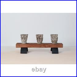 Vintage Rustic Candle Holder with Architectural Capitals Medieval-Revival Decor