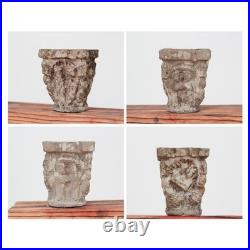 Vintage Rustic Candle Holder with Architectural Capitals Medieval-Revival Decor