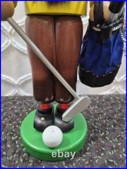 Vintage STEINBACH Volkskunst Golfer Nutcracker with Club & Golf Bag West Germany
