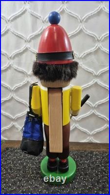 Vintage STEINBACH Volkskunst Golfer Nutcracker with Club & Golf Bag West Germany